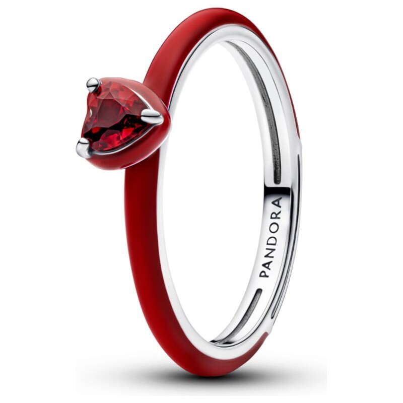 PANDORA prsten Červené srdce s čakrou 112353473