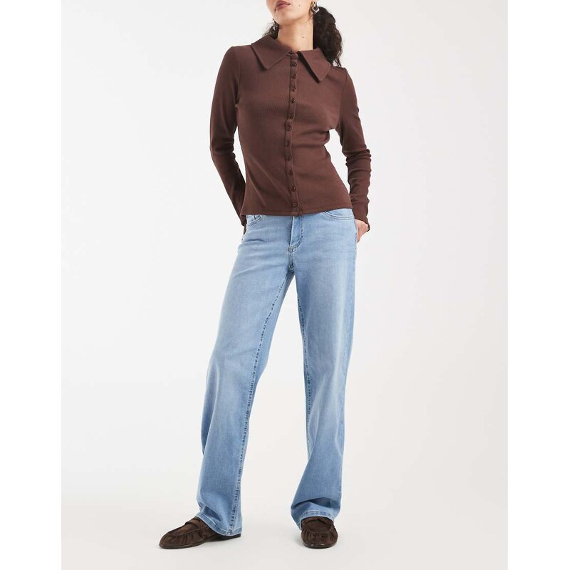 ONLY Blush mid waist straight jeans denim in light blue