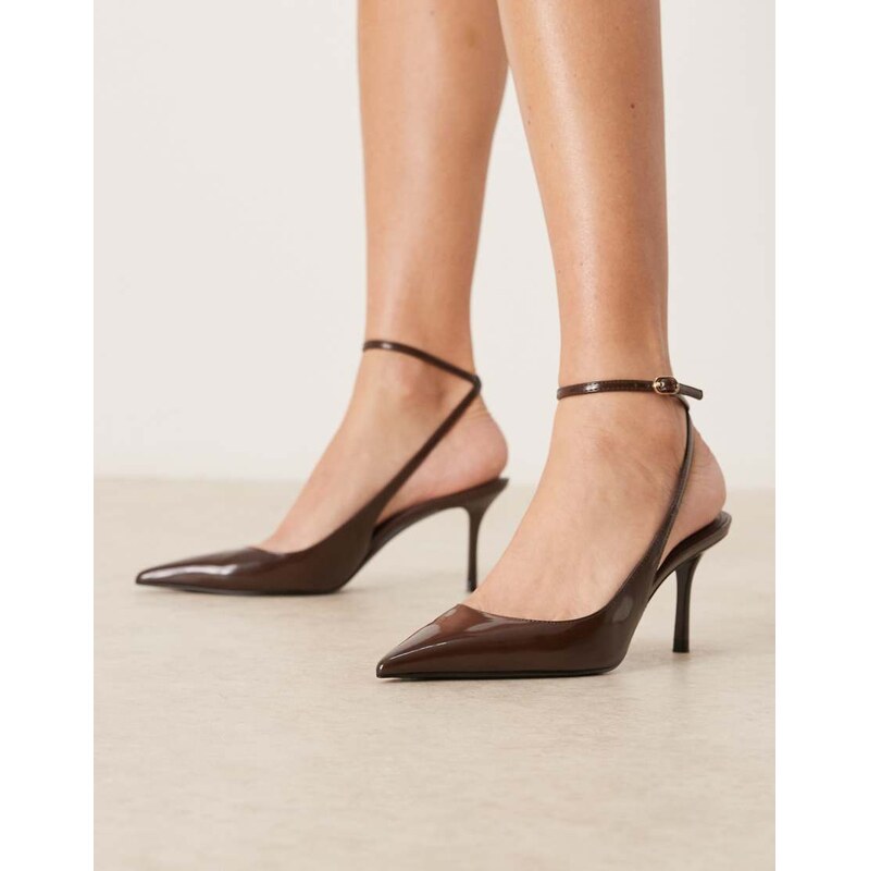 Mango classic ankle strap heels in cherry red