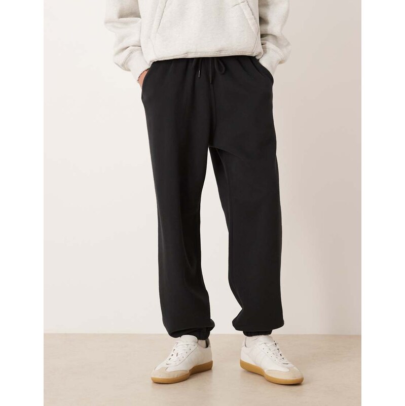 Abercrombie & Fitch essential cinch baggy joggers in black 112344345