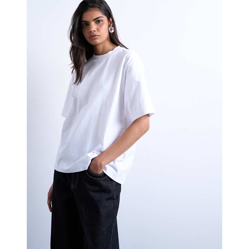 Topshop premium basic short sleeve tee in white 115514613