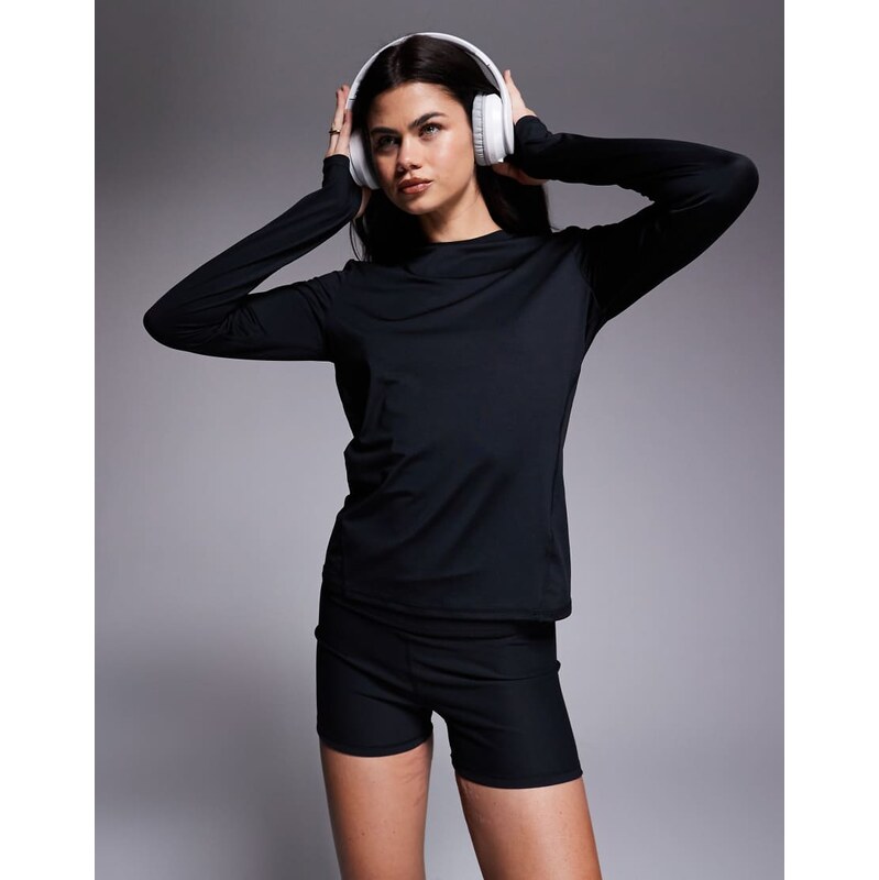 4505 Icon active quick dry long sleeve running top in black