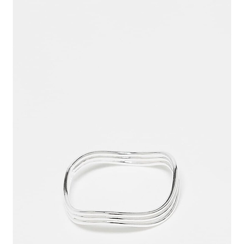 Kingsley Ryan triple wave band ring in silver 115595114