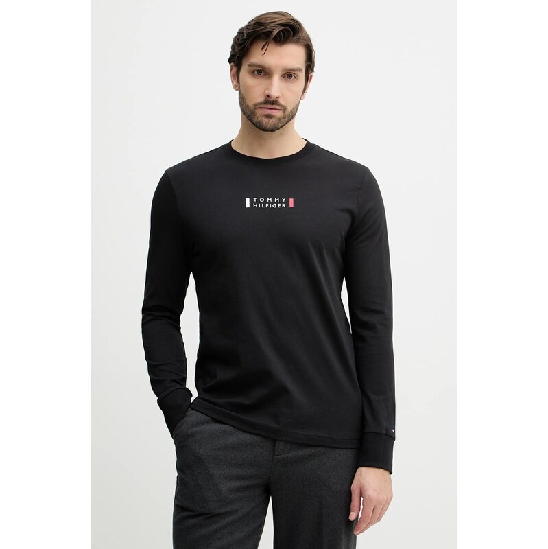 Bavlněné tričko s dlouhým rukávem Tommy Hilfiger