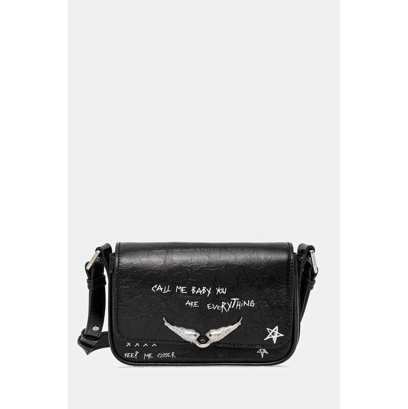 Kožená kabelka ZADIG&VOLTAIRE LE ZAZI VINTAGE GRAFFITI 112413563