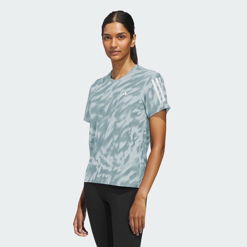 Adidas Own The Run Allover Print T-Shirt