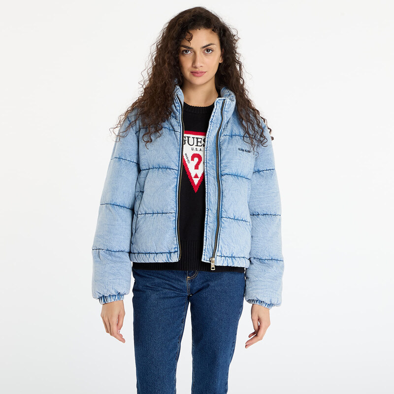 Bunda Guess Jeans Denim Puffer Jack Washed Blue S 112357068