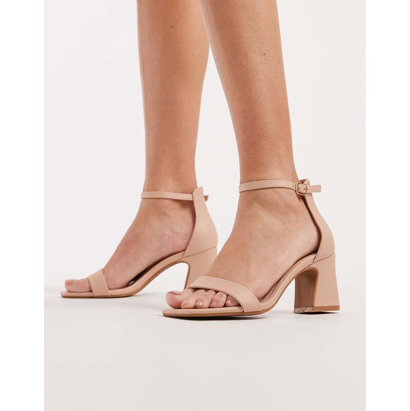 SEQWL Leal block heeled sandal in beige-Neutral