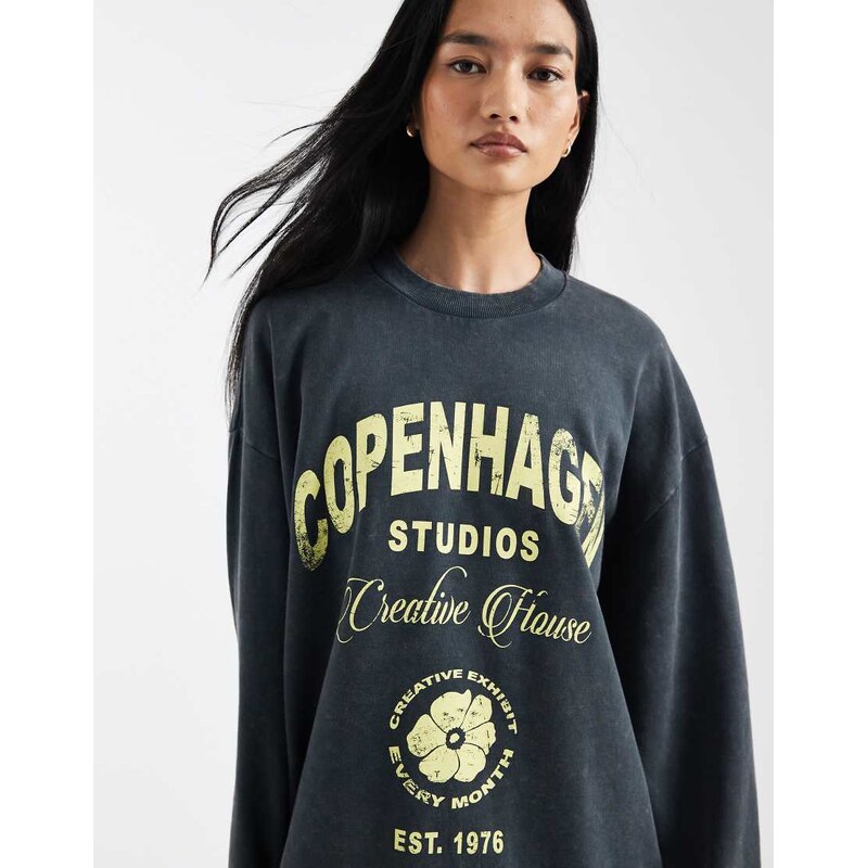 ASOS DESIGN oversized sweatshirt with copenhagen studios graphic