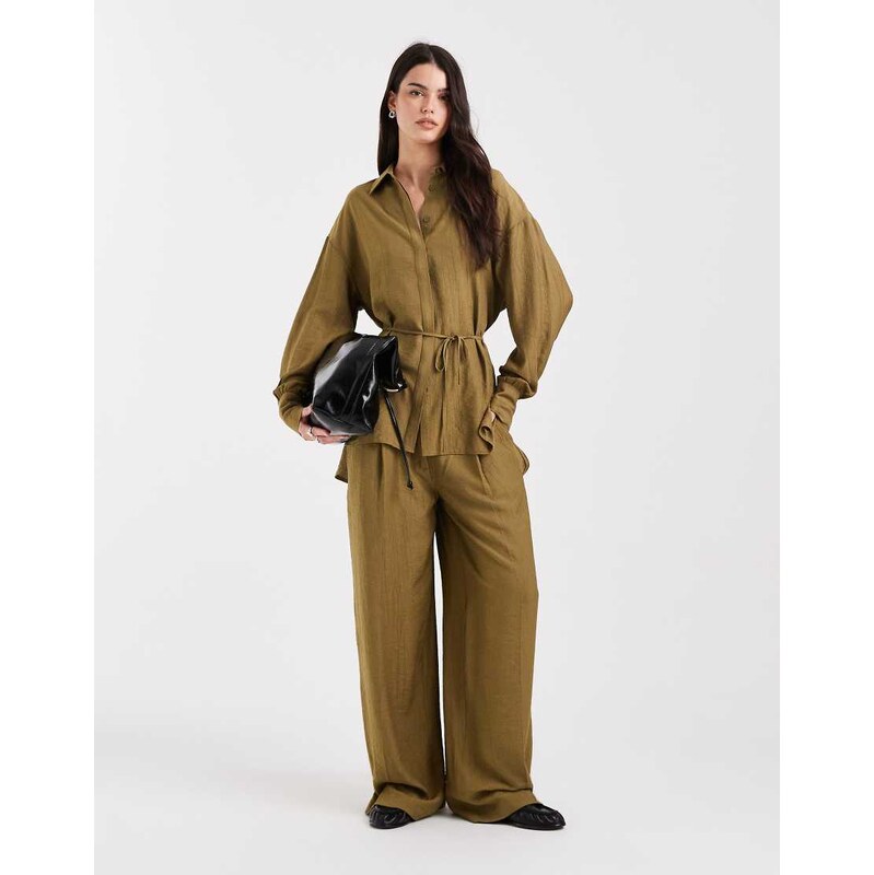 ASOS DESIGN mensy trousers co-ord in olive-Green