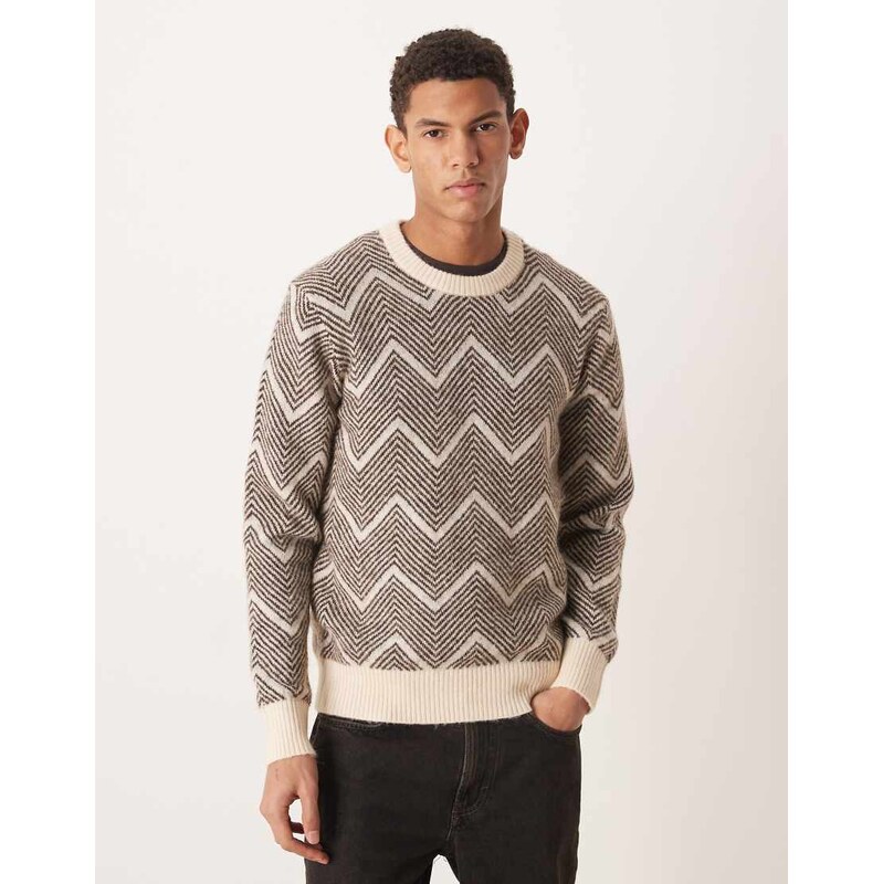 Selected texture knitted jumper in green