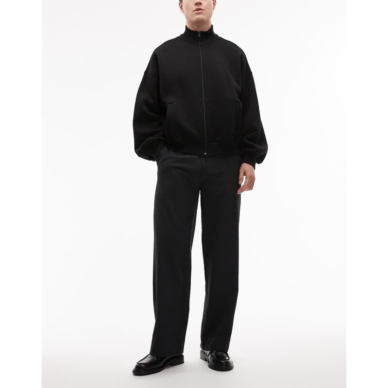 Allsaints toki relaxed smart trouser in charcoal-Grey