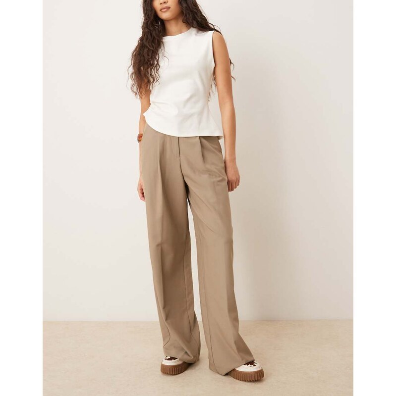 JJXX wide leg tailored trouser in beige-Neutral 115520489