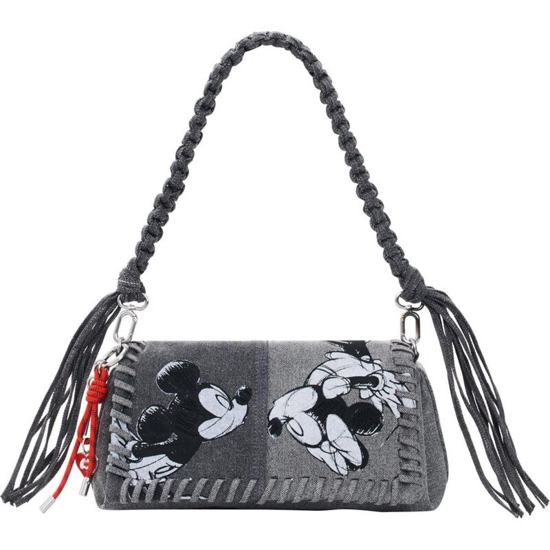 Desigual Taška přes rameno 'Mickey Mouse' černá / černá džínovina / bílá