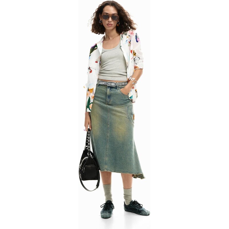 Desigual Halenka orchidej / oranžová / černá / bílá
