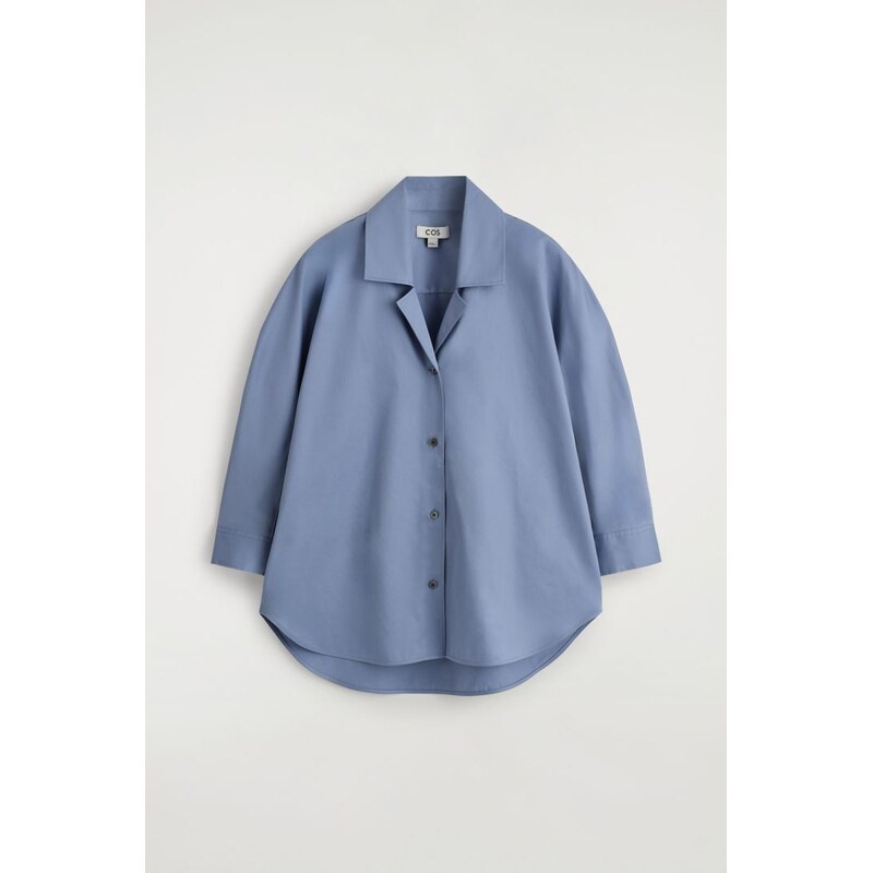 H&M - SCULPTURAL COTTON SHIRT - modrá 112367157
