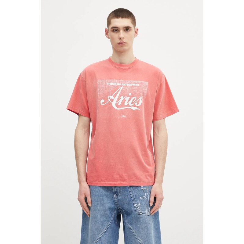 Aries Bavlněné tričko Aries Sunbleached Cola SS Tee