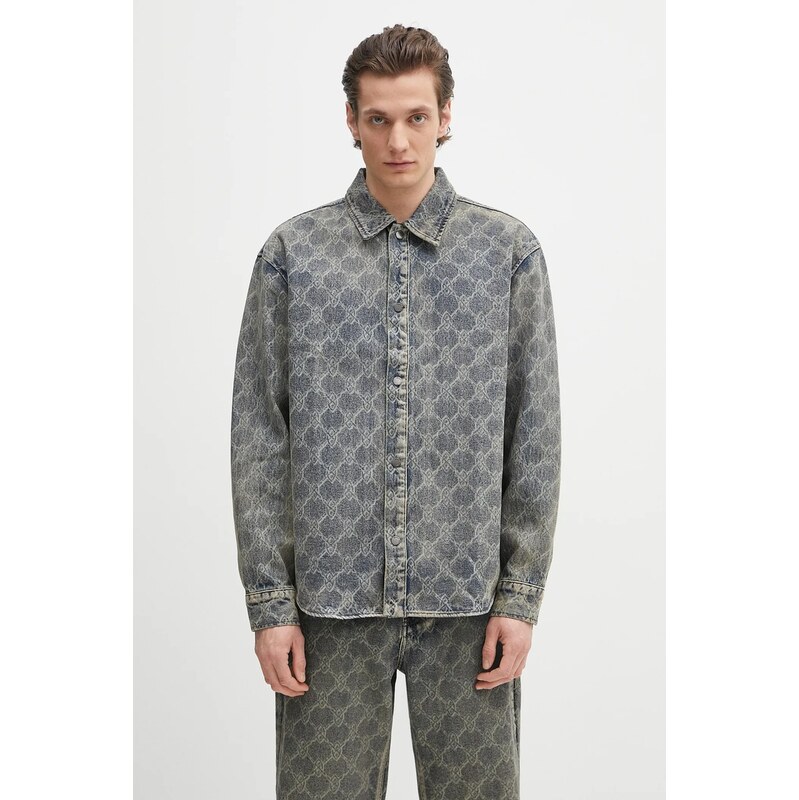 Daily Paper Bavlněná košile Daily Paper Shield Laser Denim Shirt