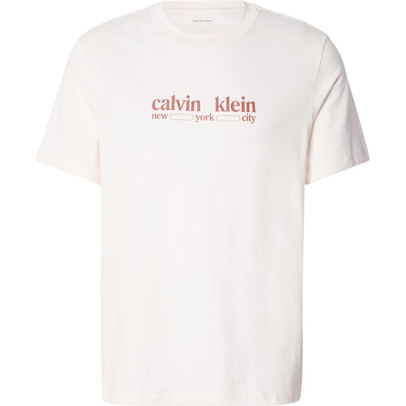 Calvin Klein Jeans Tričko NYC pastelově červená / bílá