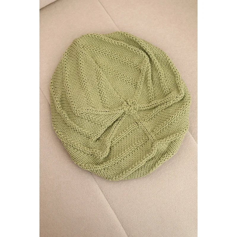 Dámská zimní vlněná čepice Kesi K378 khaki