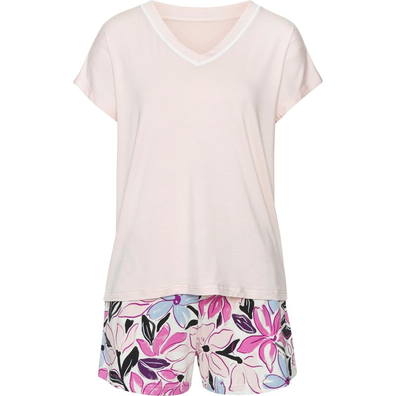 LASCANA Pyžamo světlemodrá / pink / pastelově růžová / černá 112386905