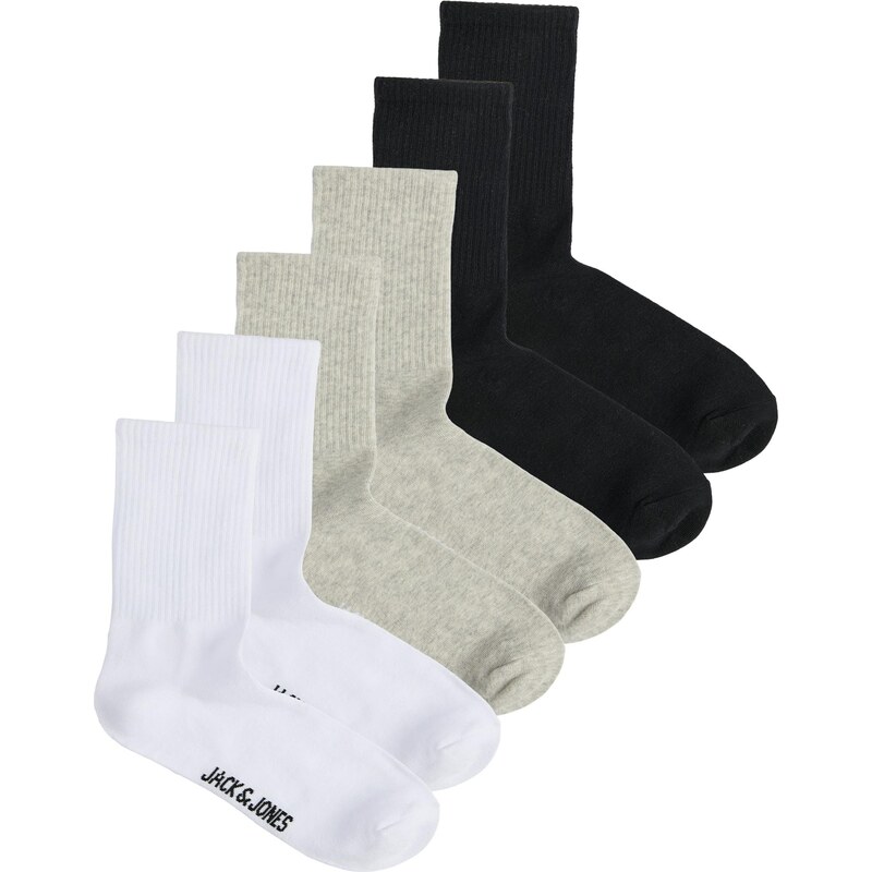JACK & JONES Ponožky JACNOLAN šedý melír / černá / bílá