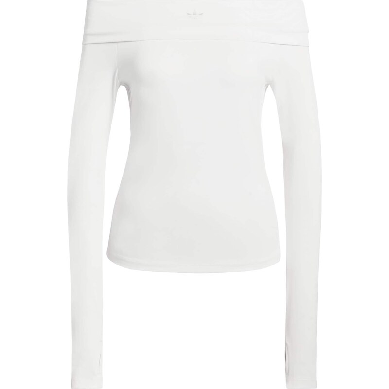 ADIDAS ORIGINALS Tričko OFF-SHOULDER LONG SLEEVE bílá