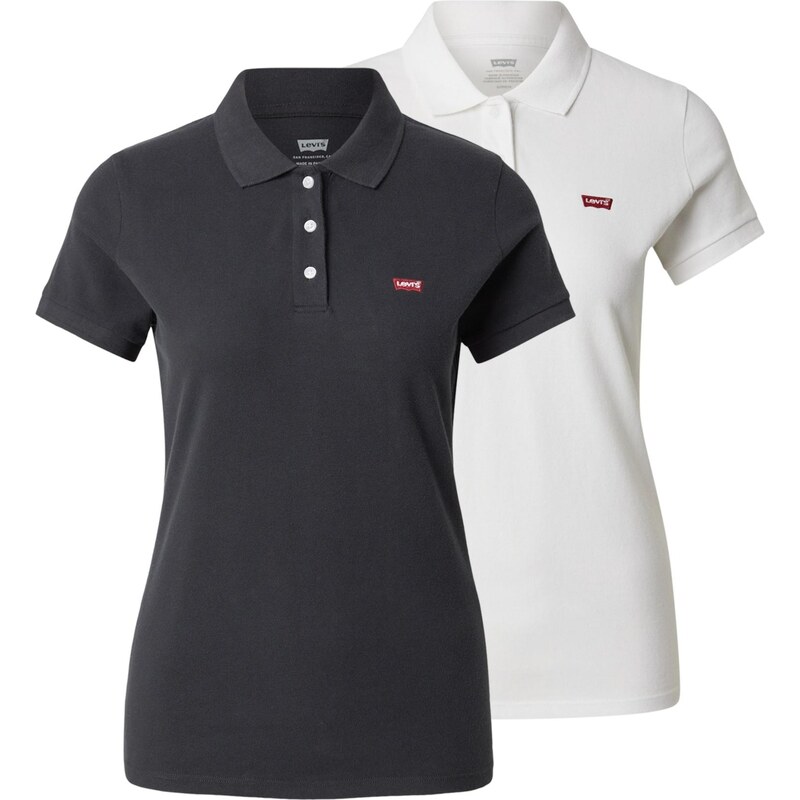 LEVIS  Tričko Housemark Polo Shirt (2-Pack) černá / bílá