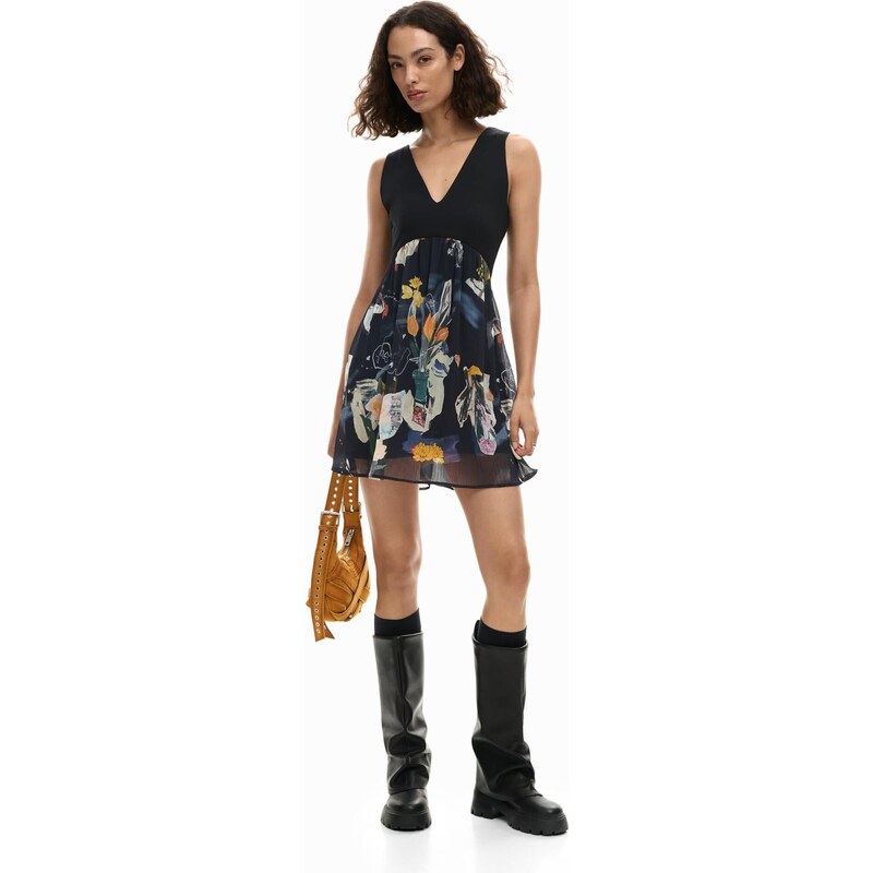 Desigual Šaty mix barev / černá
