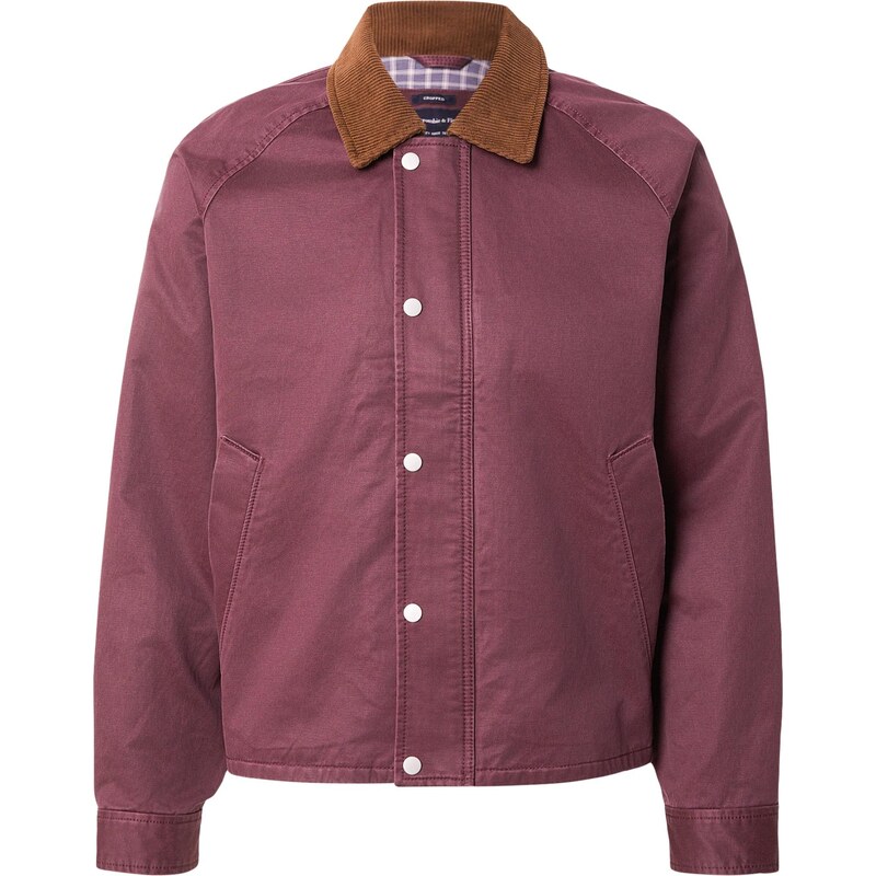 Abercrombie & Fitch Přechodná bunda hnědá / burgundská červeň