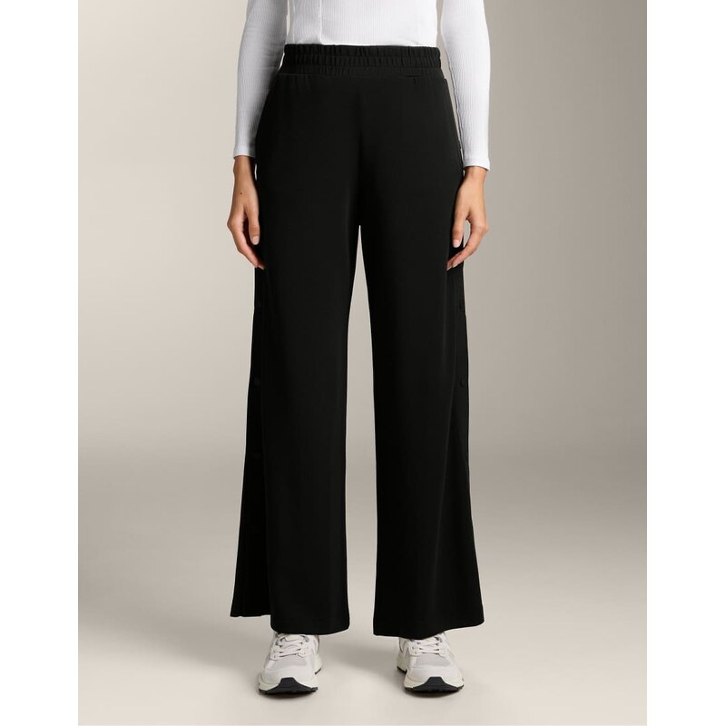 OYSHO Straight-leg trousers with buttons and rib with soft-touch modal 112392549
