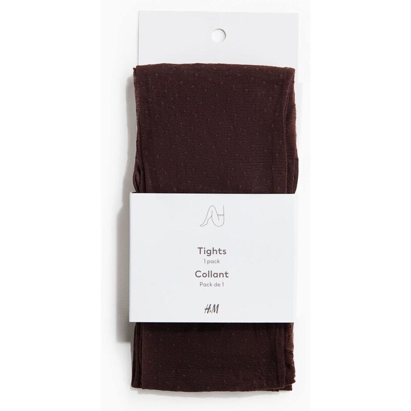 H&M - Puntíkované punčocháče - hnědá 112396236