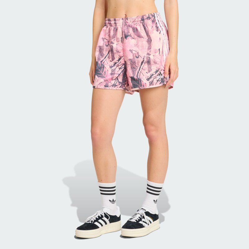 adidas Originals Leaf Camo Print Satin Shorts 115694020