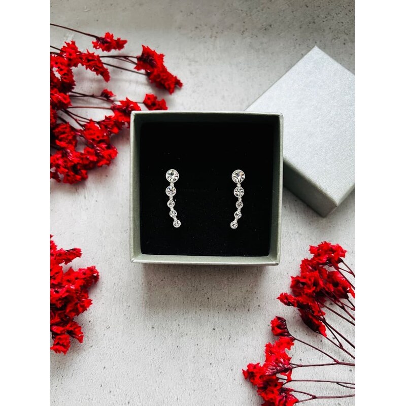 Pravé stříbro All4Silver Dámské stříbrné náušnice podél ucha s 106167722