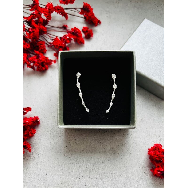 Pravé stříbro All4Silver Dámské stříbrné náušnice Slza podél ucha 106167723
