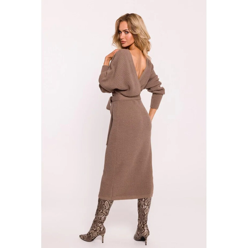 Dámské svetrové šaty model 21875968 Cappuccino - Moe