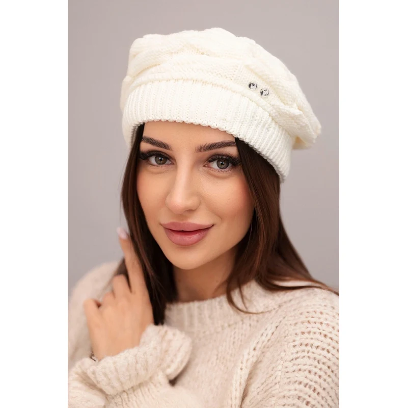 Kesi Dámská zimní vlněná čepice s krystaly
