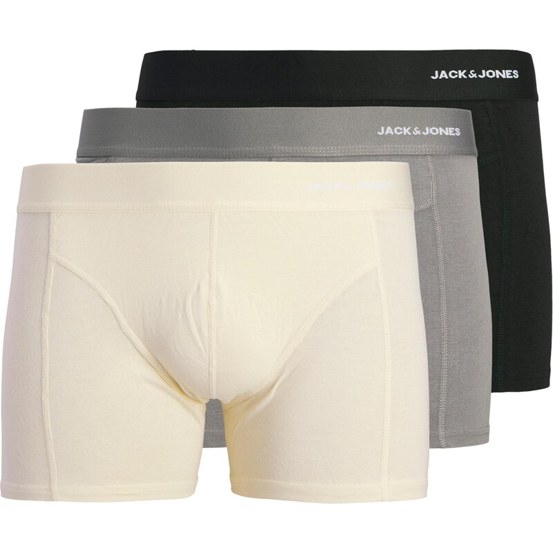 JACK & JONES Boxerky JACGABRIEL krémová / šedá / černá / bílá