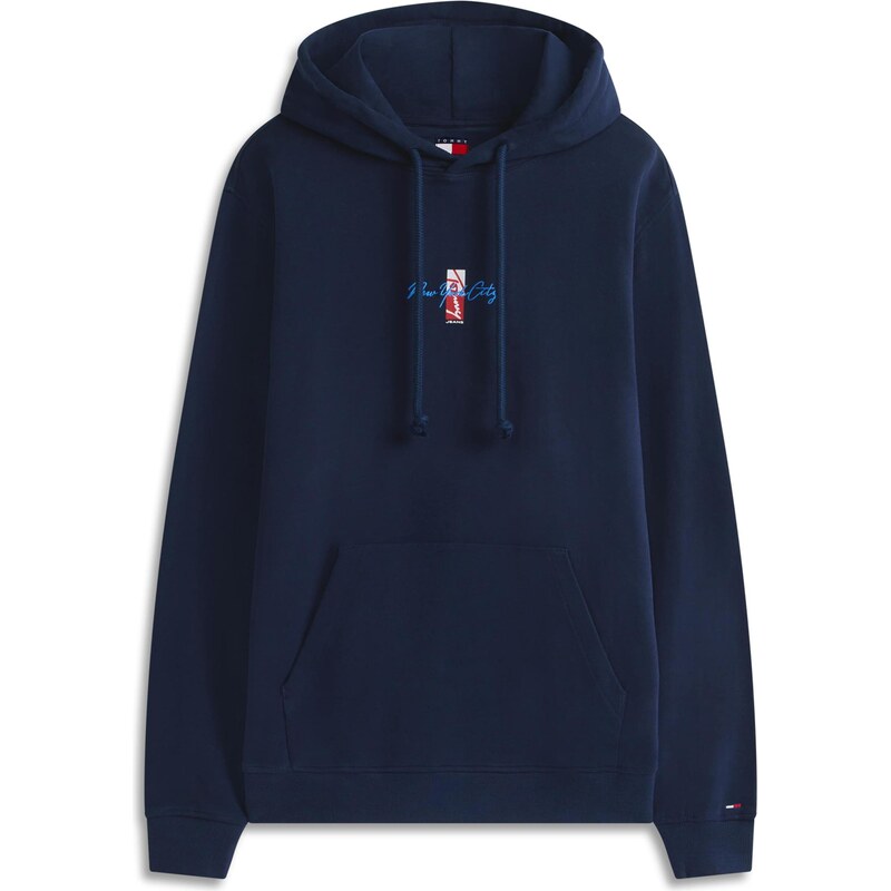 Tommy Jeans Mikina marine modrá / azurová / červená / bílá