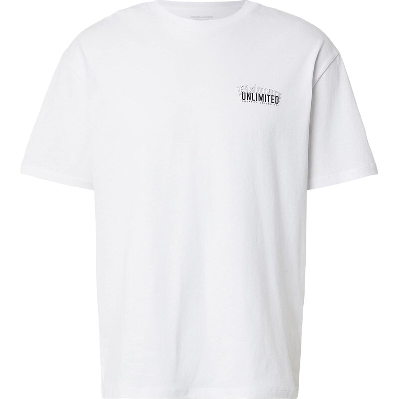 JACK & JONES Tričko JORVISIONARY černá / bílá
