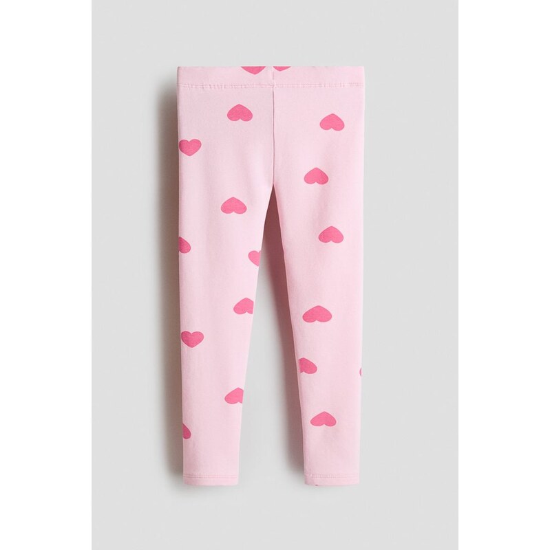 H&M - Legínys česaným rubem - Světle Růžová/Srdíčka