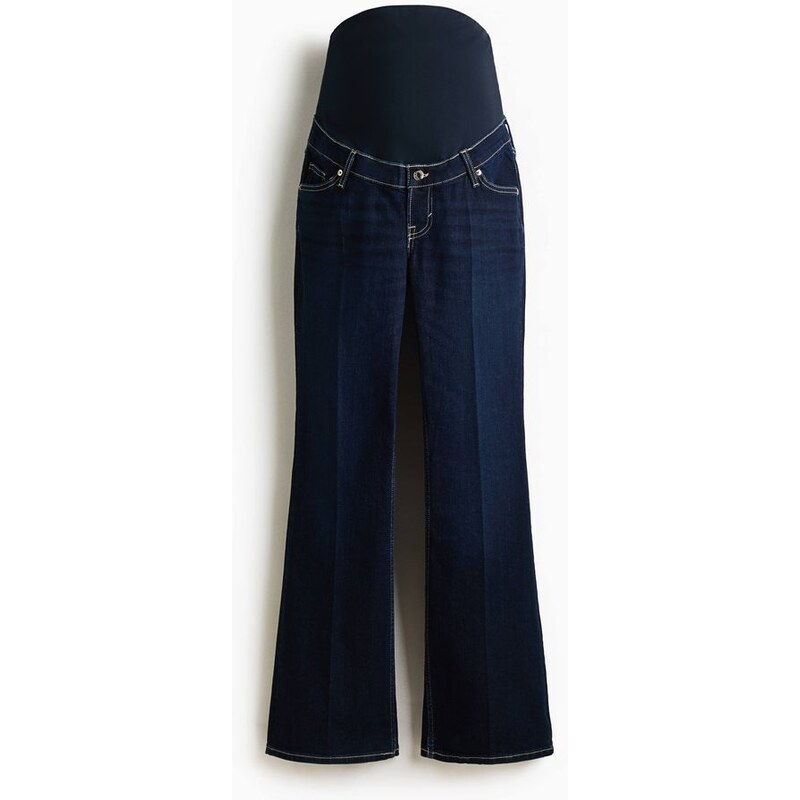 H&M - MAMA Flared Jeans - Tmavý Denim Blue