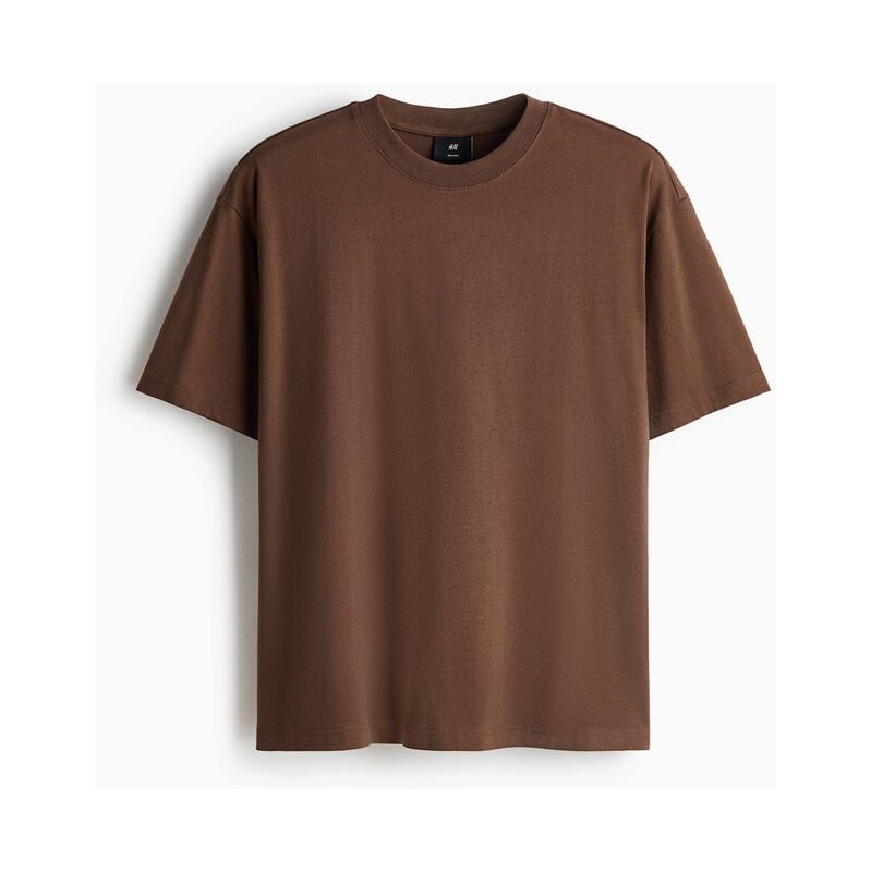 H&M - Tričko Relaxed Fit - Hnědá