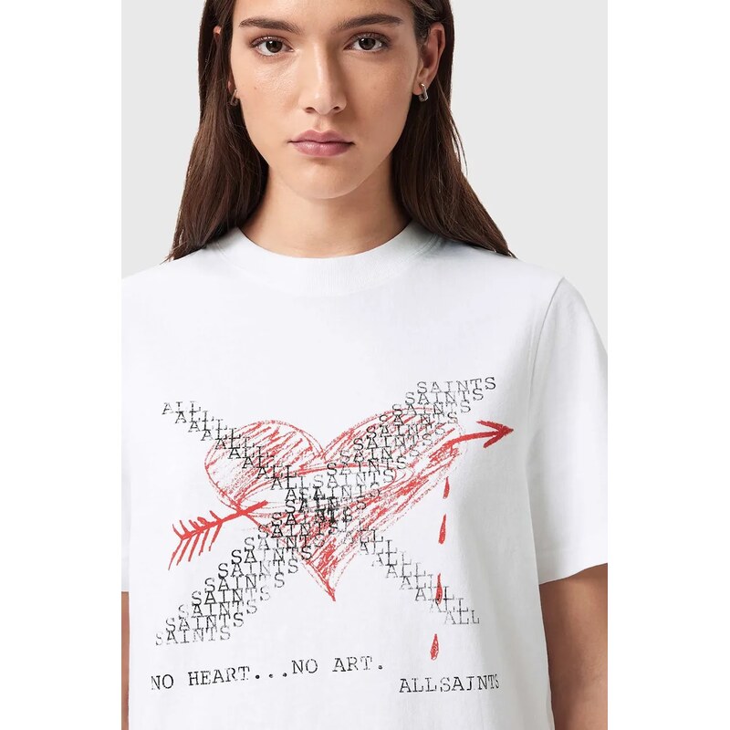 Bavlněné tričko AllSaints HEARTACHE