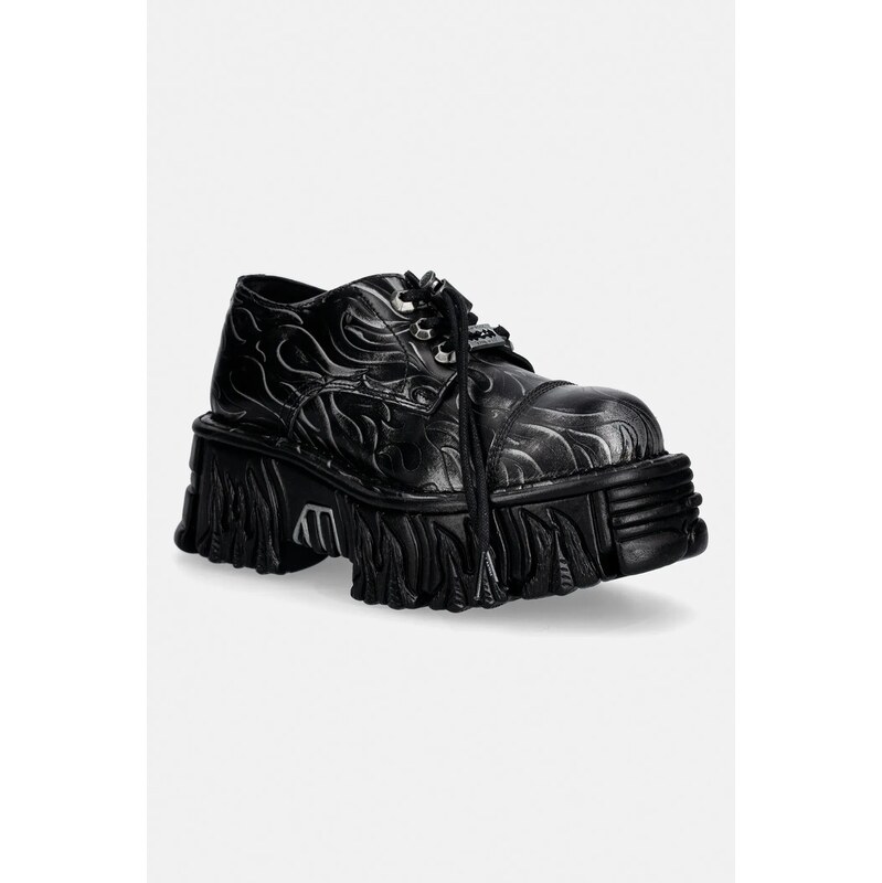 Kožené polobotky New Rock GRABADO FUEGO PULIK ACERO CRUST NEGRO 112419441