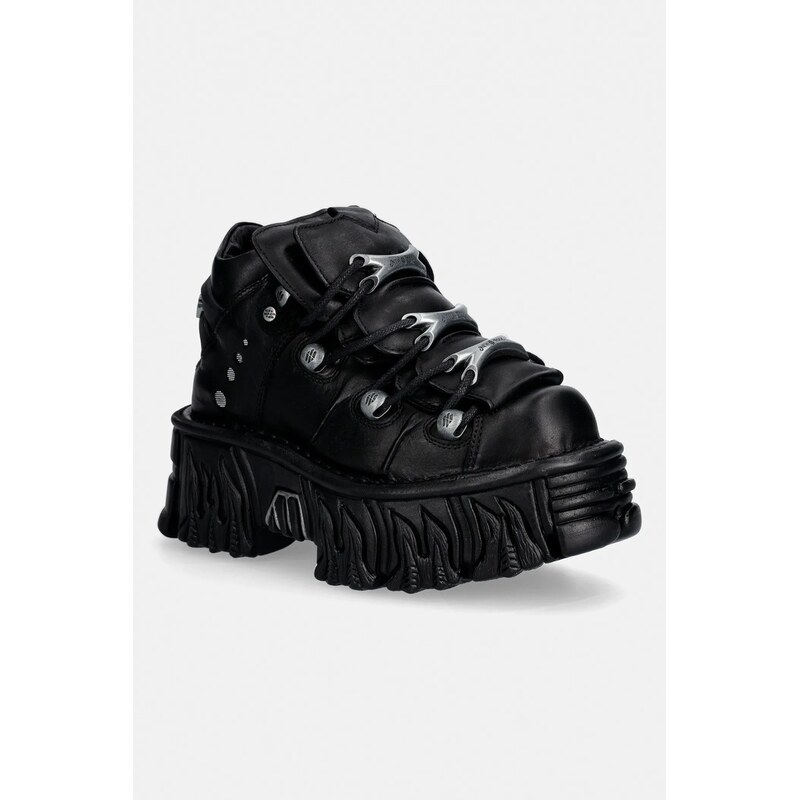Kožené tenisky New Rock ITALI NEGRO, NOMADA NEGRO 112419438