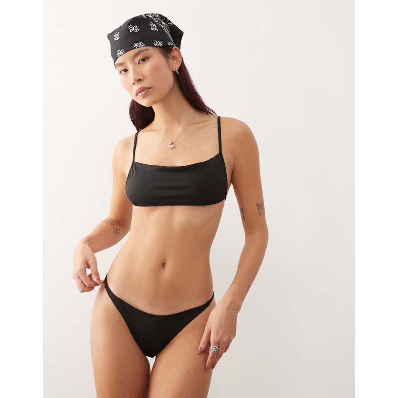 Weekday mix & match tanga bikini bottom in black