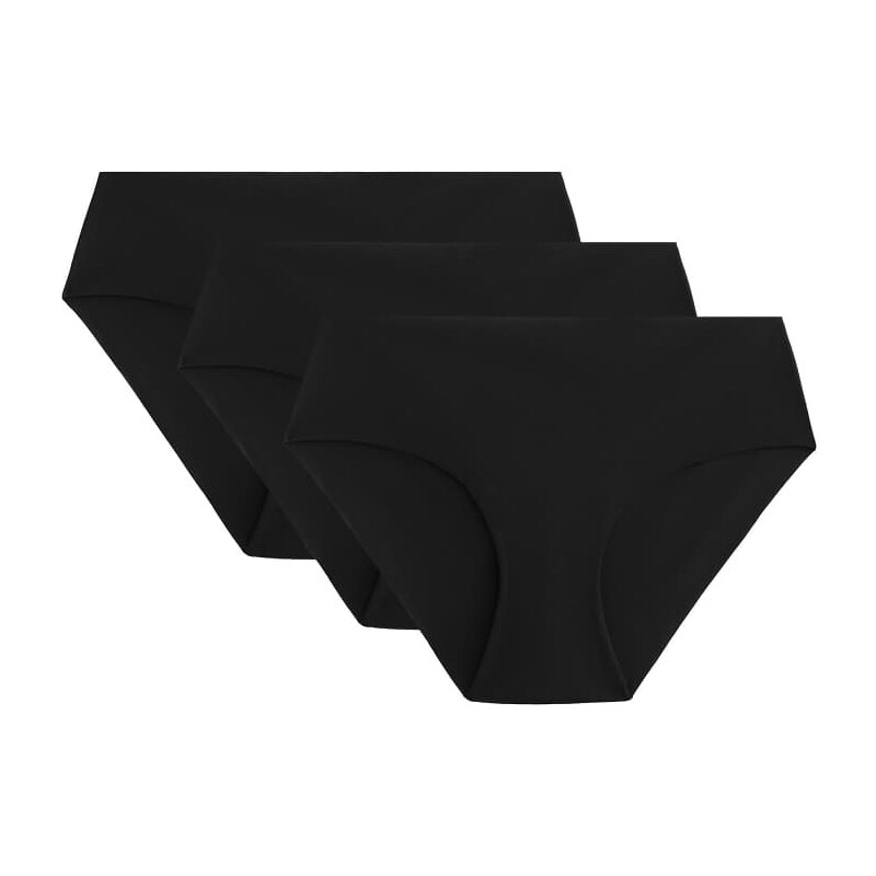 OYSHO 3 invisible polyamide blend classic briefs in black