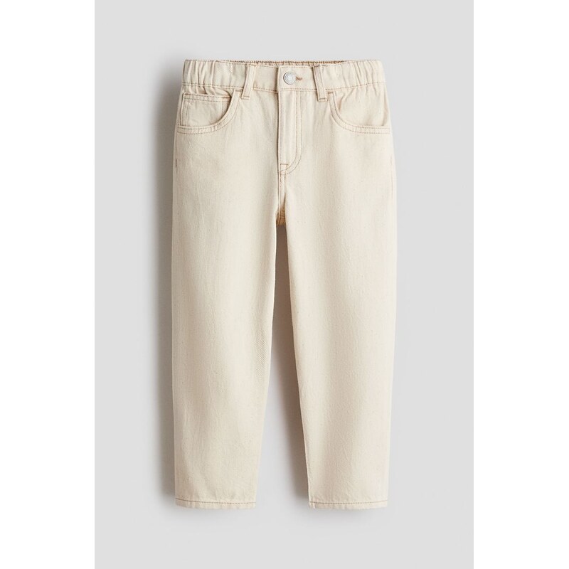 H&M - Loose Fit Jeans - Světle Béžová