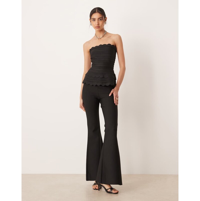 Amy Lynn flared trouser co-ord in black
